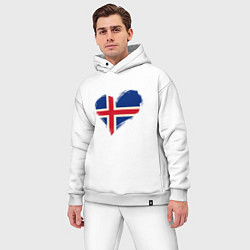 Мужской костюм оверсайз Сердце - Исландия, цвет: белый — фото 2