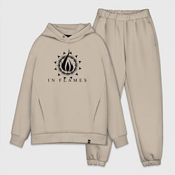 Мужской костюм оверсайз In flames - rock, цвет: миндальный