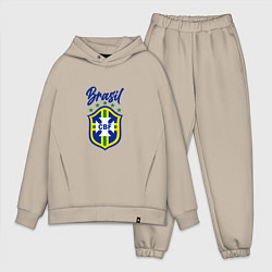 Мужской костюм оверсайз Brasil Football, цвет: миндальный