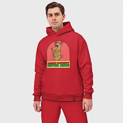 Мужской костюм оверсайз Always naughty never nice, цвет: красный — фото 2