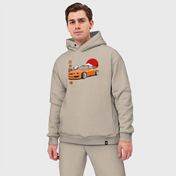 Мужской костюм оверсайз Silvia s14 JDM Retro Car, цвет: миндальный — фото 2