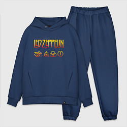 Мужской костюм оверсайз Led Zeppelin - logotype, цвет: тёмно-синий