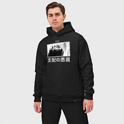 Мужской костюм оверсайз Глаза демона контроля - Макима - Негатив, цвет: черный — фото 2