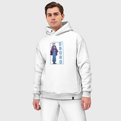 Мужской костюм оверсайз Оборо Шинто - Юна из гостиницы Юраги, цвет: белый — фото 2