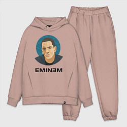 Мужской костюм оверсайз Eminem поп-арт, цвет: пыльно-розовый