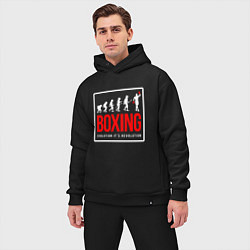 Мужской костюм оверсайз Boxing evolution its revolution, цвет: черный — фото 2
