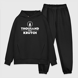 Мужской костюм оверсайз Thousand Foot Krutch белое лого, цвет: черный