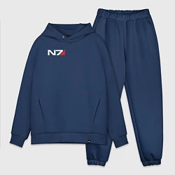 Мужской костюм оверсайз Логотип N7, цвет: тёмно-синий