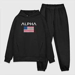 Мужской костюм оверсайз Alpha USA, цвет: черный