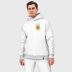 Мужской костюм оверсайз Сборная Аргентины логотип, цвет: белый — фото 2