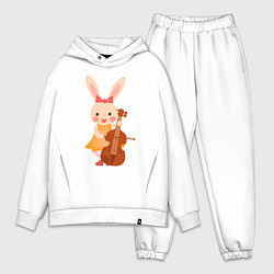 Мужской костюм оверсайз Зайчик-музыкант, цвет: белый