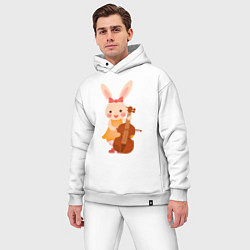 Мужской костюм оверсайз Зайчик-музыкант, цвет: белый — фото 2