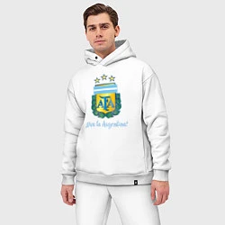 Мужской костюм оверсайз Эмблема федерации футбола Аргентины, цвет: белый — фото 2