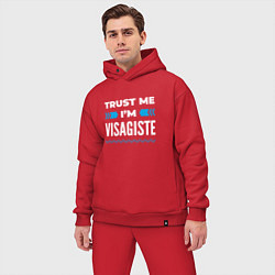 Мужской костюм оверсайз Trust me Im visagiste, цвет: красный — фото 2