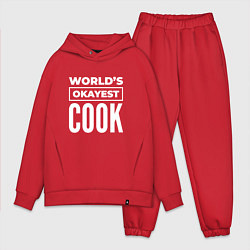 Мужской костюм оверсайз Worlds okayest cook, цвет: красный
