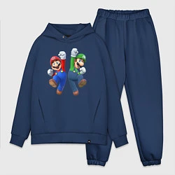 Мужской костюм оверсайз Марио и Луиджи, цвет: тёмно-синий