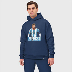 Мужской костюм оверсайз Messi la pulga, цвет: тёмно-синий — фото 2