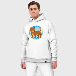 Мужской костюм оверсайз Мультяшный милый бультерьер собака, цвет: белый — фото 2