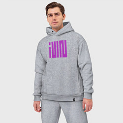 Мужской костюм оверсайз Logo I-dle, цвет: меланж — фото 2