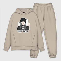 Мужской костюм оверсайз Wednesday Уэнздей, цвет: миндальный