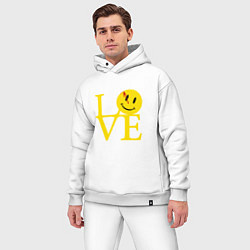 Мужской костюм оверсайз Smile love, цвет: белый — фото 2