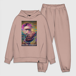 Мужской костюм оверсайз Vincent Van Gogh - автопортрет - нейросеть, цвет: пыльно-розовый