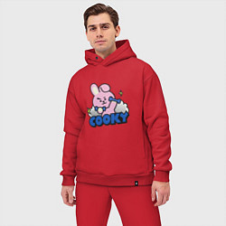 Мужской костюм оверсайз Cooky BT21 Jungkook, цвет: красный — фото 2