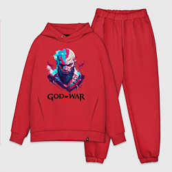 Мужской костюм оверсайз God of War, Kratos, цвет: красный