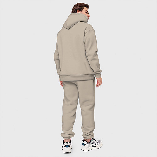Мужской костюм оверсайз B A P big glitch logo / Миндальный – фото 4