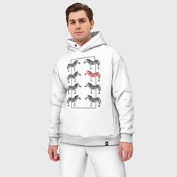 Мужской костюм оверсайз Зебры в прямоугольнике минимализм, цвет: белый — фото 2