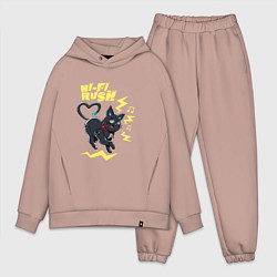 Мужской костюм оверсайз Кот Фамильяр - Hi-Fi-Rush, цвет: пыльно-розовый