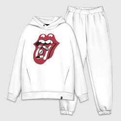 Мужской костюм оверсайз Rolling stones pills, цвет: белый