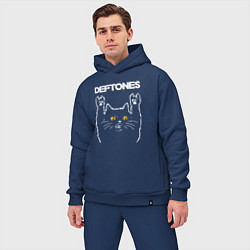 Мужской костюм оверсайз Deftones rock cat, цвет: тёмно-синий — фото 2