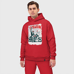 Мужской костюм оверсайз Evolution - motorcycle, цвет: красный — фото 2