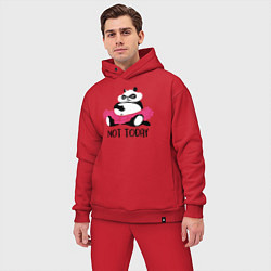 Мужской костюм оверсайз Ленивая панда, цвет: красный — фото 2