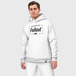 Мужской костюм оверсайз Fallout gaming champion: рамка с лого и джойстиком, цвет: белый — фото 2
