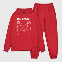 Мужской костюм оверсайз Fall Out Boy rock cat, цвет: красный