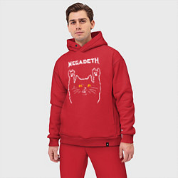 Мужской костюм оверсайз Megadeth rock cat, цвет: красный — фото 2