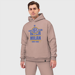 Мужской костюм оверсайз Inter Milan fans club, цвет: пыльно-розовый — фото 2