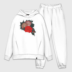 Мужской костюм оверсайз Цветы Irezumi, цвет: белый