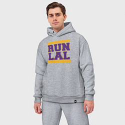 Мужской костюм оверсайз Run Lakers, цвет: меланж — фото 2