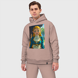 Мужской костюм оверсайз The legend of Zelda - ahegao art, цвет: пыльно-розовый — фото 2