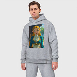 Мужской костюм оверсайз The legend of Zelda - ahegao art, цвет: меланж — фото 2