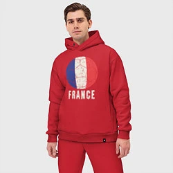 Мужской костюм оверсайз Футбол Франции, цвет: красный — фото 2