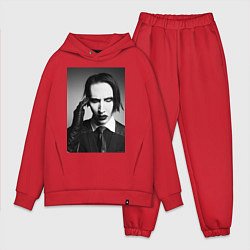 Мужской костюм оверсайз Marilyn Manson looks at you, цвет: красный