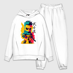 Мужской костюм оверсайз Bart Simpson - samurai - bushido, цвет: белый