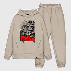 Мужской костюм оверсайз Iron Maiden eyes, цвет: миндальный