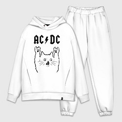 Мужской костюм оверсайз AC DC - rock cat, цвет: белый