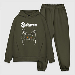 Мужской костюм оверсайз Sabaton rock cat, цвет: хаки