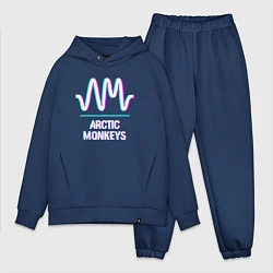 Мужской костюм оверсайз Arctic Monkeys glitch rock, цвет: тёмно-синий